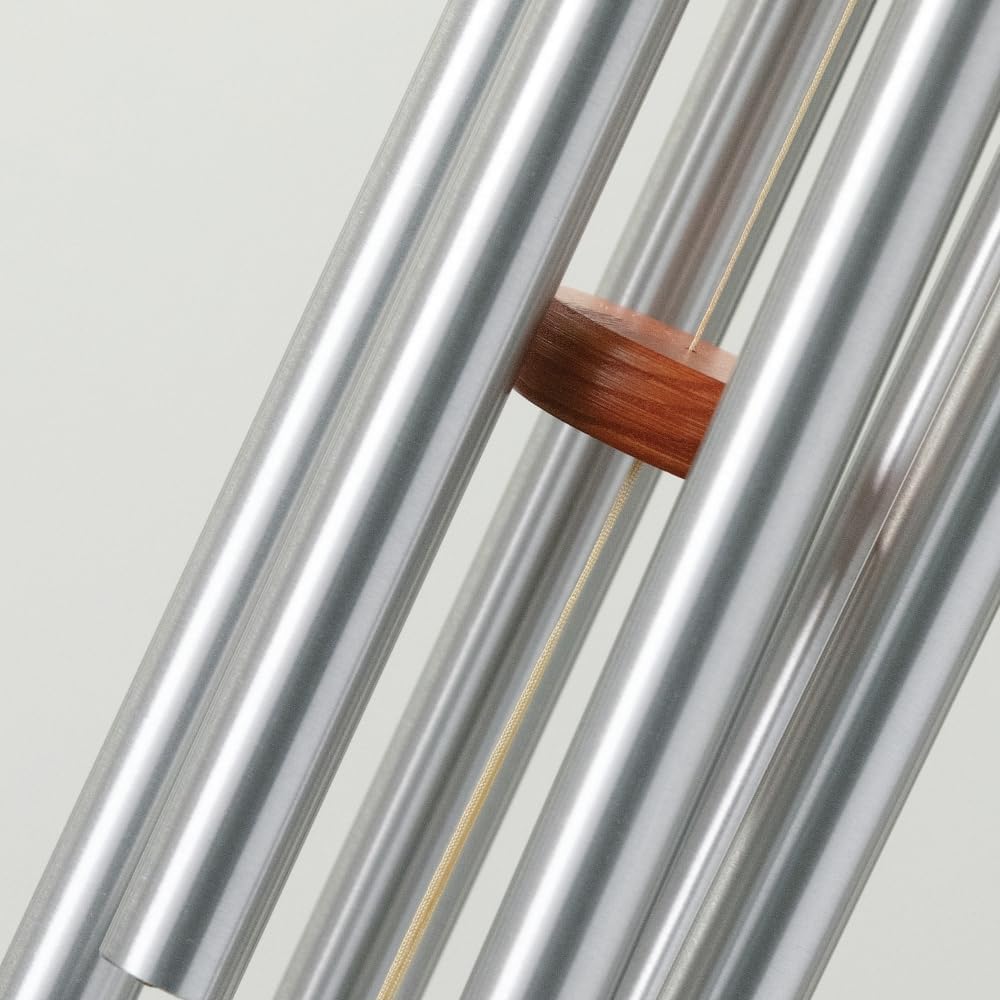 Woodstock Wind Chimes Original Amazing Grace Chime, Memorial Chimes for Outside, Outdoor Decor for Patio, Porch, Garden, Sympathy Chime, Silver, 24"