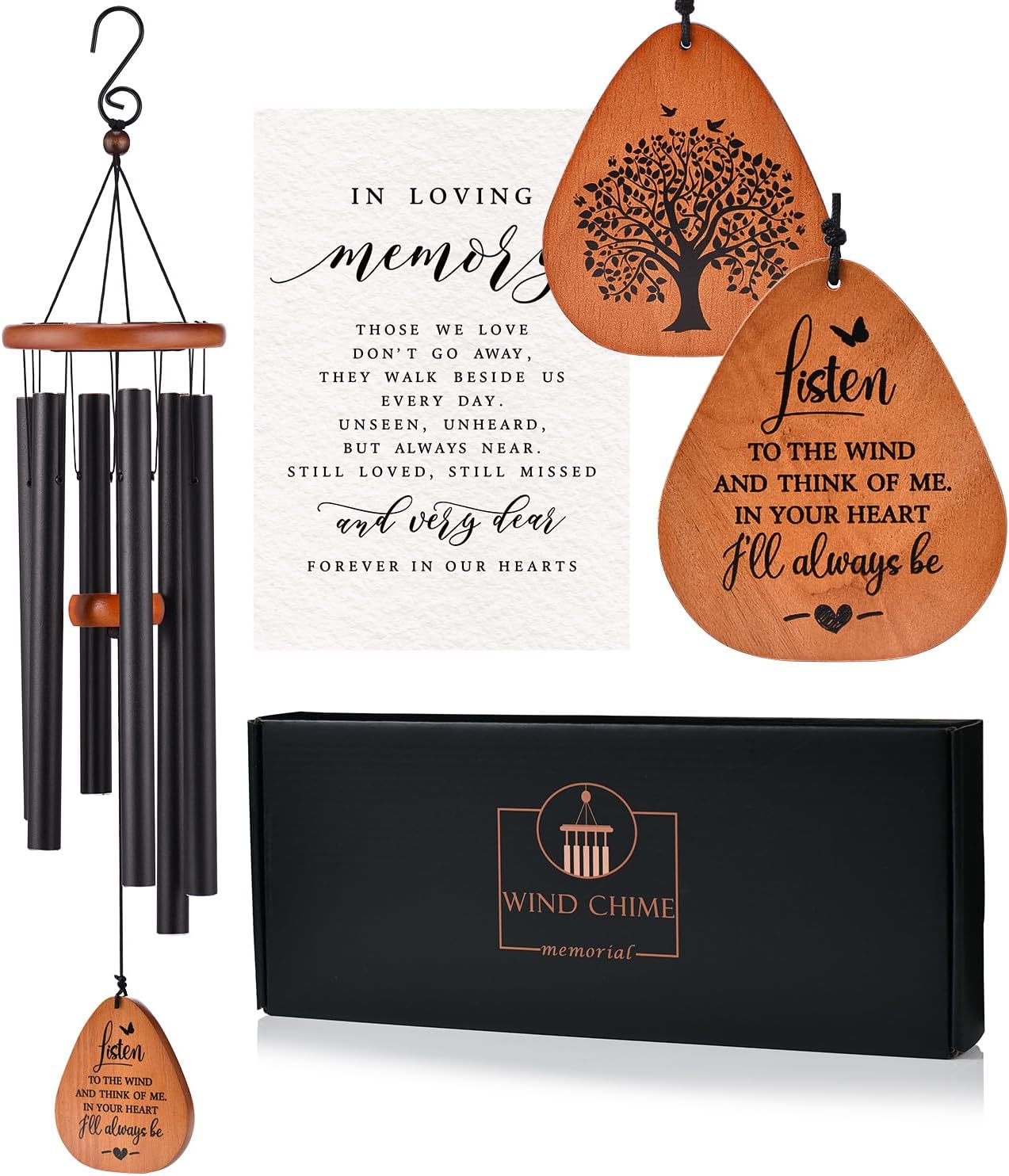 Memorial Wind Chimes for Loss of Loved One, Sympathy Wind Chimes Gift, Bereavement Gifts, Beautiful Outdoor Garden Decor with Soothing Melodic Tones