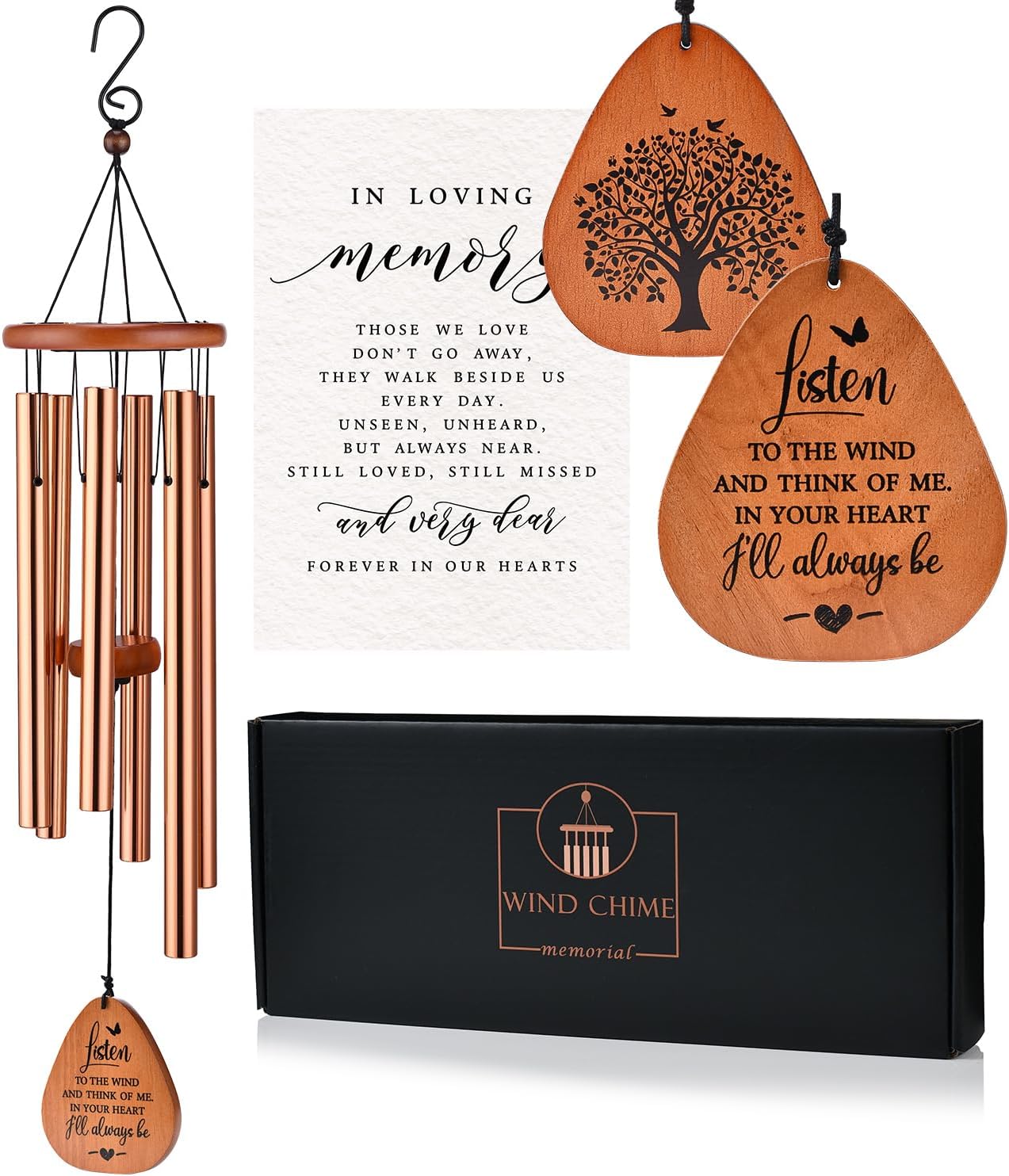 Memorial Wind Chimes for Loss of Loved One, Sympathy Wind Chimes Gift, Bereavement Gifts, Beautiful Outdoor Garden Decor with Soothing Melodic Tones