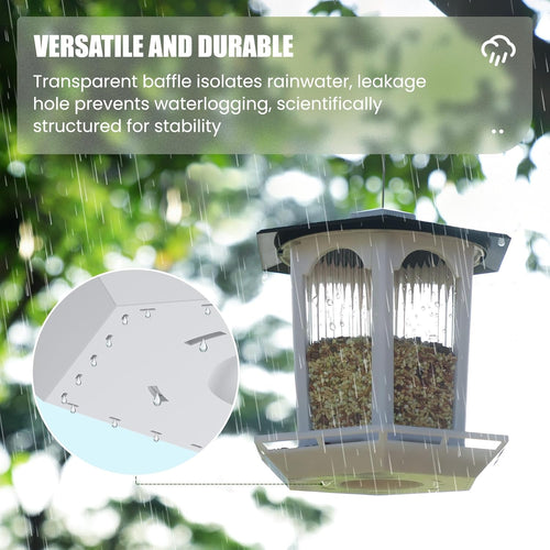 2 Pack Solar Bird Feeders for Outdoors Hanging - Attract Wild Birds & Cardinals, Elegant Minimalist Design, Garden Décor, Unique Gift