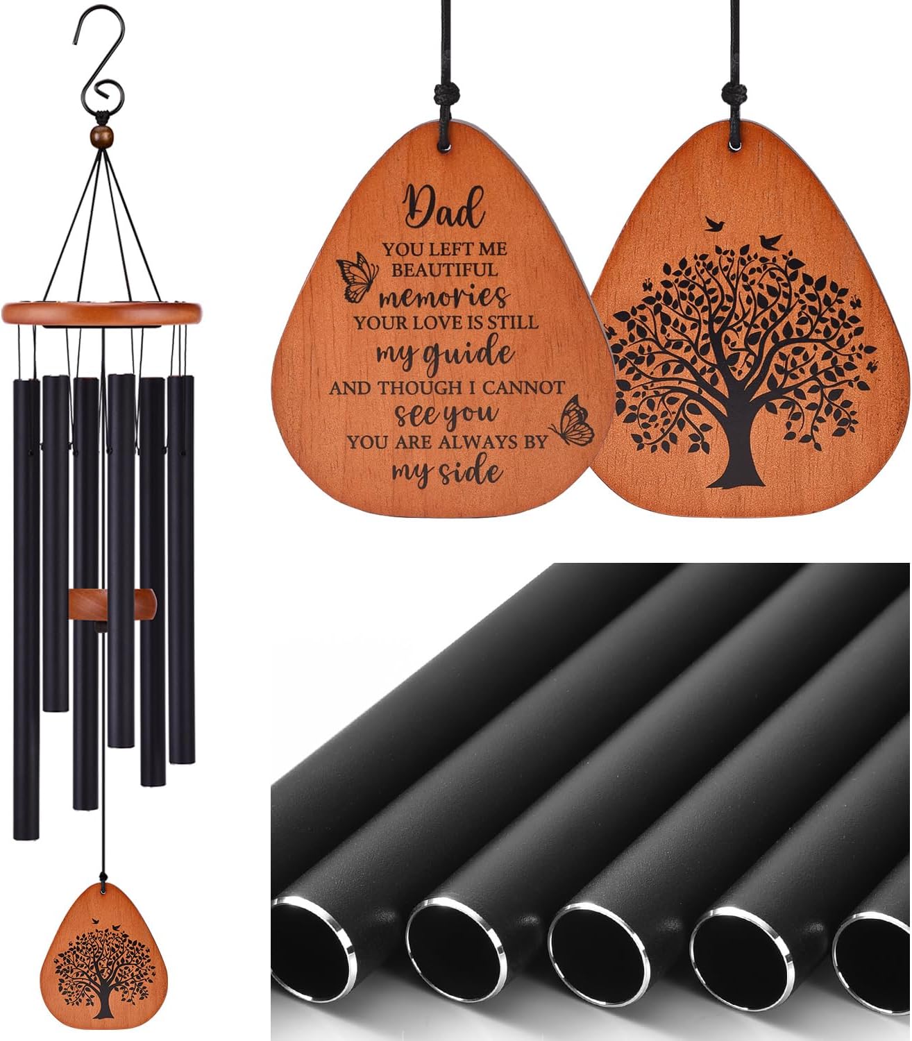 Memorial Wind Chimes for Loss of Loved One, Sympathy Wind Chimes Gift, Bereavement Gifts, Beautiful Outdoor Garden Decor with Soothing Melodic Tones