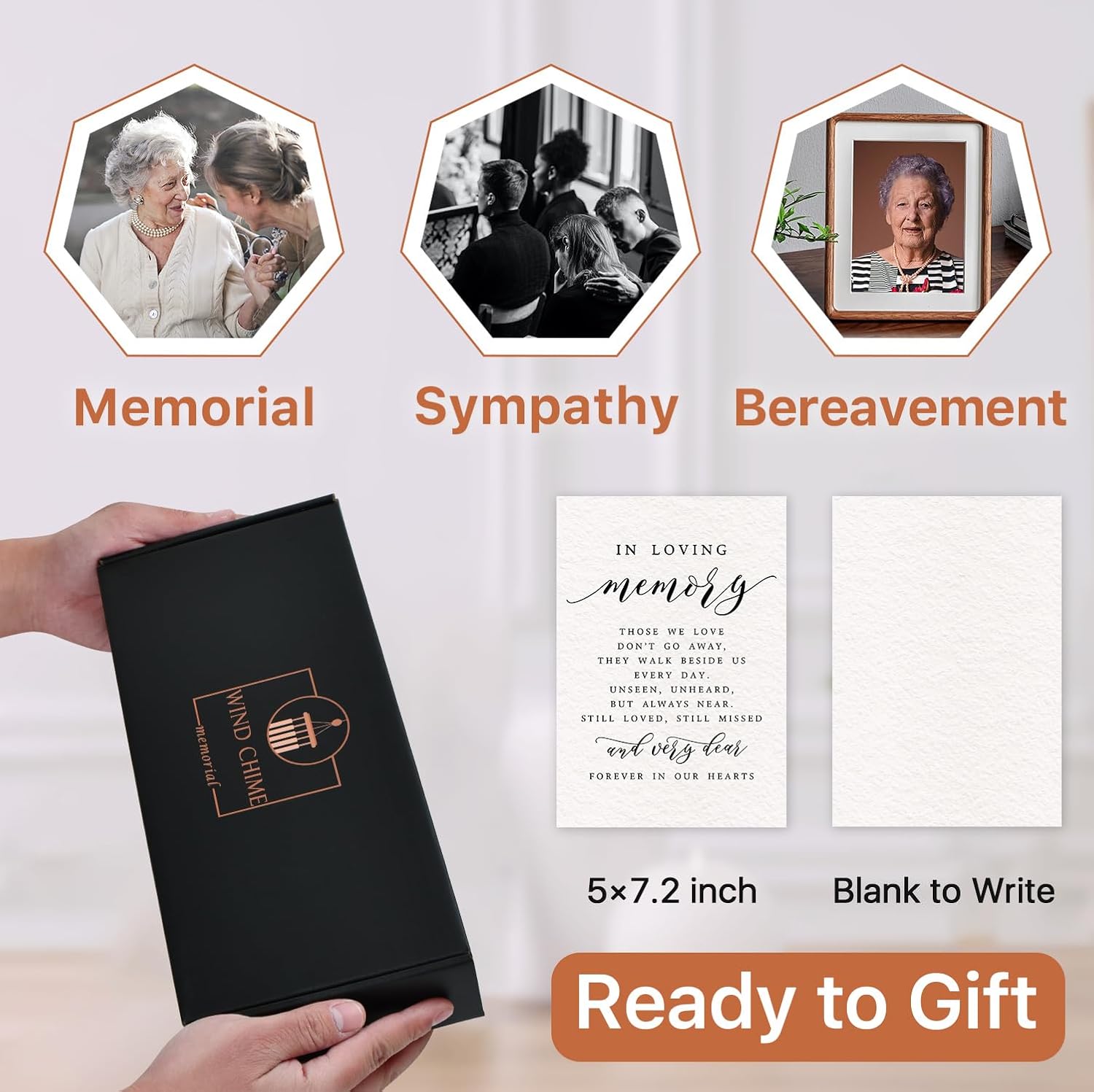 Memorial Wind Chimes for Loss of Loved One, Sympathy Wind Chimes Gift, Bereavement Gifts, Beautiful Outdoor Garden Decor with Soothing Melodic Tones