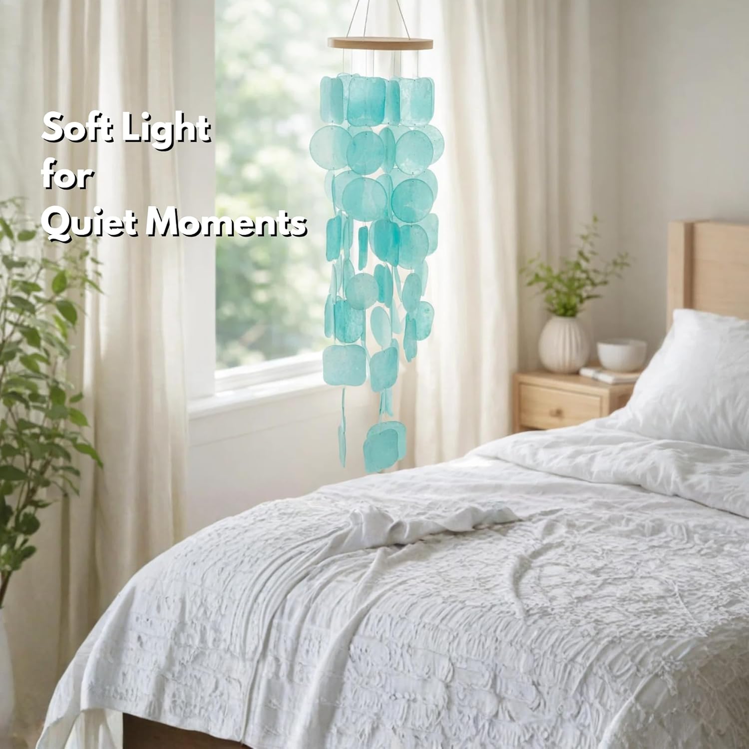 Solange & Frances Turquoise Sea Glass Wind Chimes for Outside - Ideal Gifts for Women Who Have Everything. Unique Valentines Day Gifts for Her, Valentines Gift Ideas