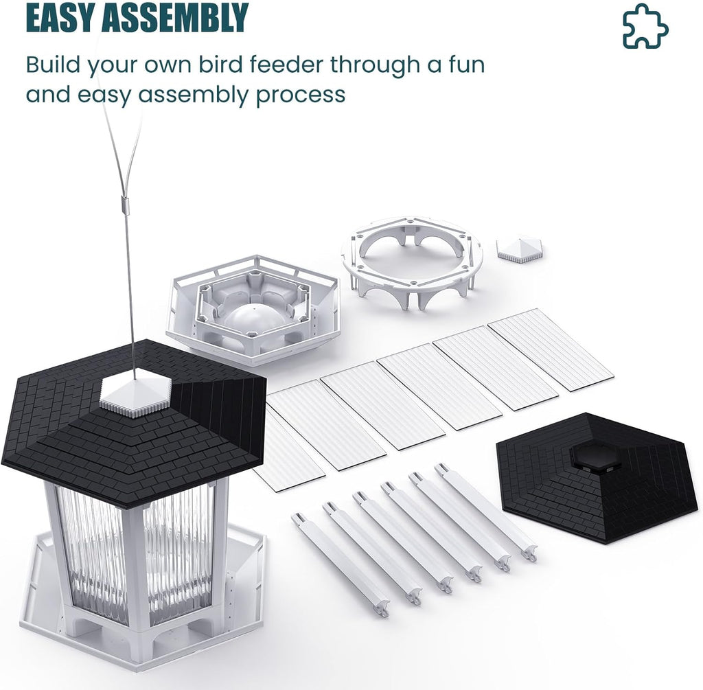 2 Pack Solar Bird Feeders for Outdoors Hanging - Attract Wild Birds & Cardinals, Elegant Minimalist Design, Garden Décor, Unique Gift