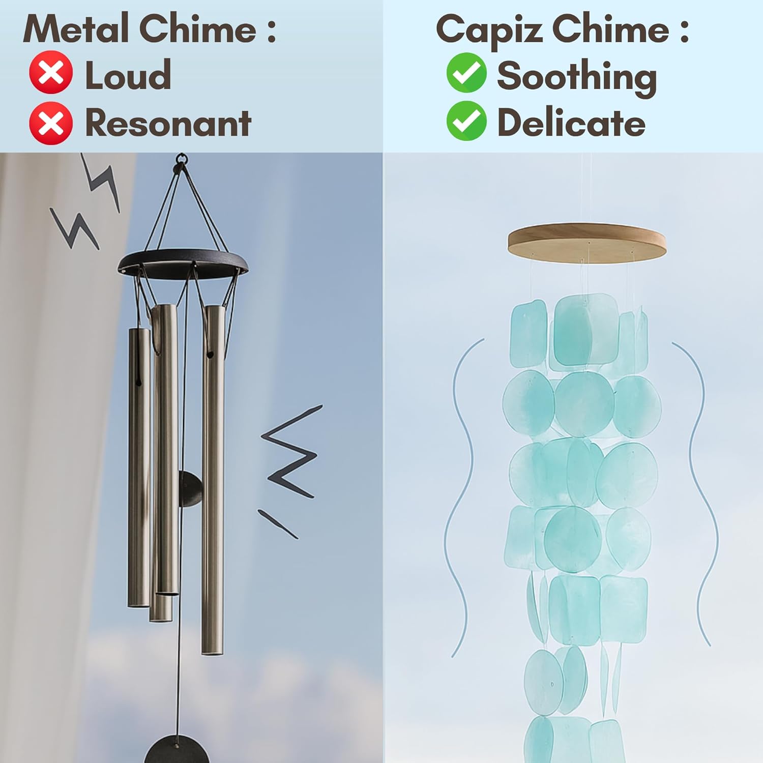 Solange & Frances Turquoise Sea Glass Wind Chimes for Outside - Ideal Gifts for Women Who Have Everything. Unique Valentines Day Gifts for Her, Valentines Gift Ideas